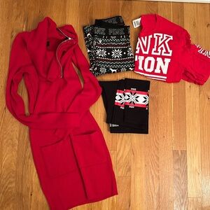 Holiday lot of juniors size XS clothes pajamas PINK & BCX